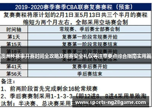 澳洲杯赛事开赛时间全攻略及观赛安全礼仪等注意要点综合指南实用篇 澳洲杯赛事开赛时间全攻略及观赛安全礼仪等注意要点综合指南实用篇